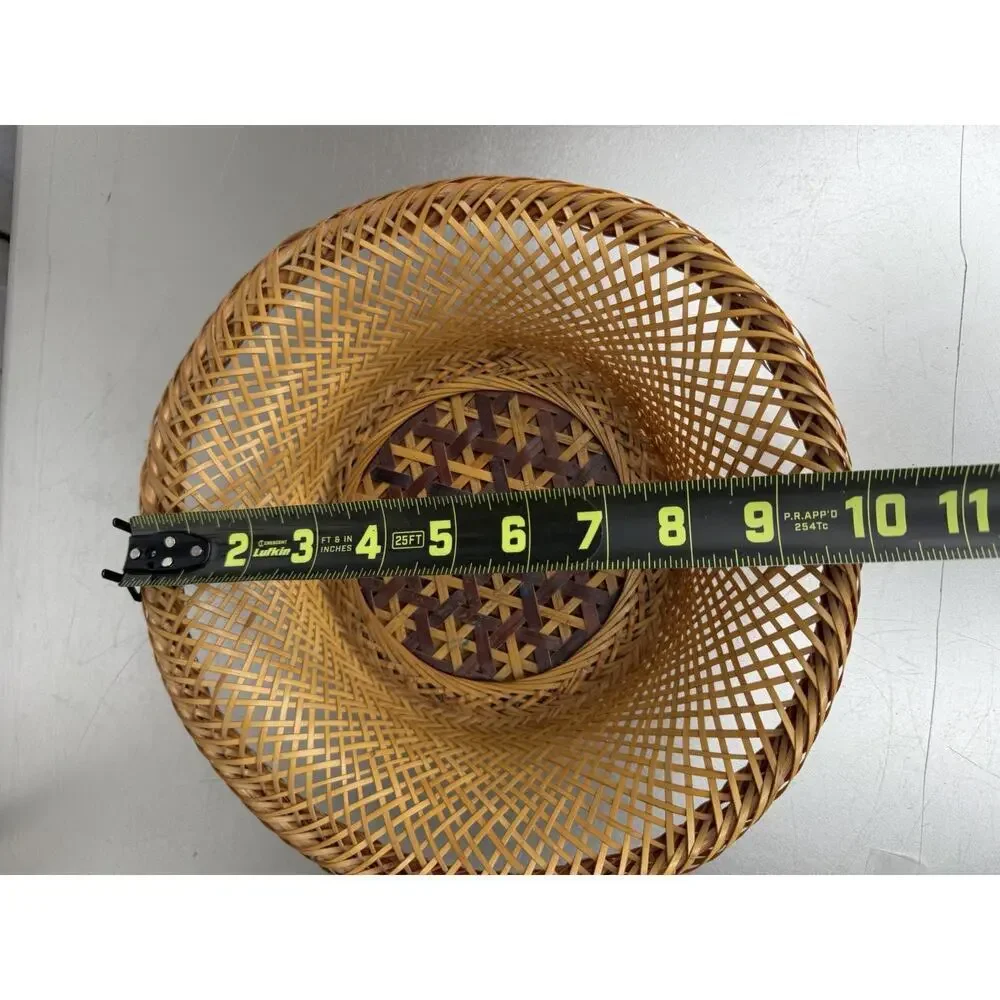 Vintage Rattan Round Decorative Boho Basket Wicker Woven Floral